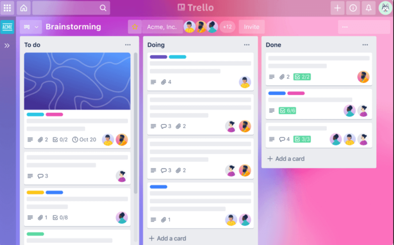 trello trello project management layout