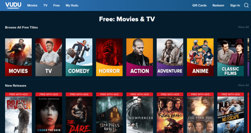 vudu freemovies