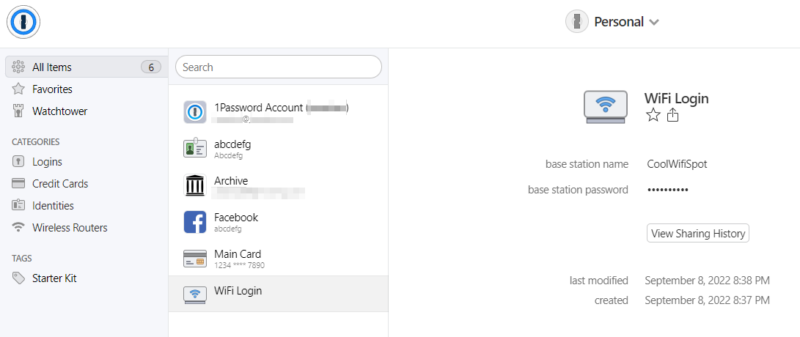 1password vault screen