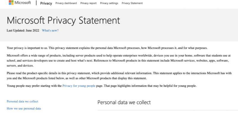 microsoft privacy policy