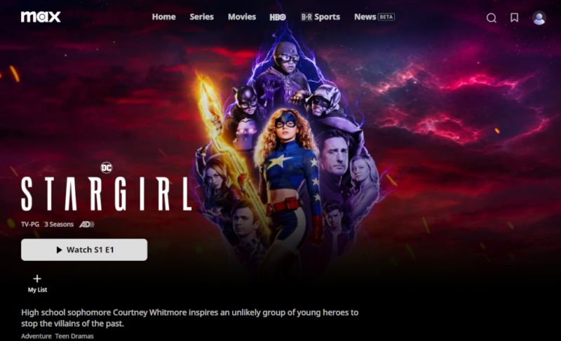 Stargirl streaming on Max