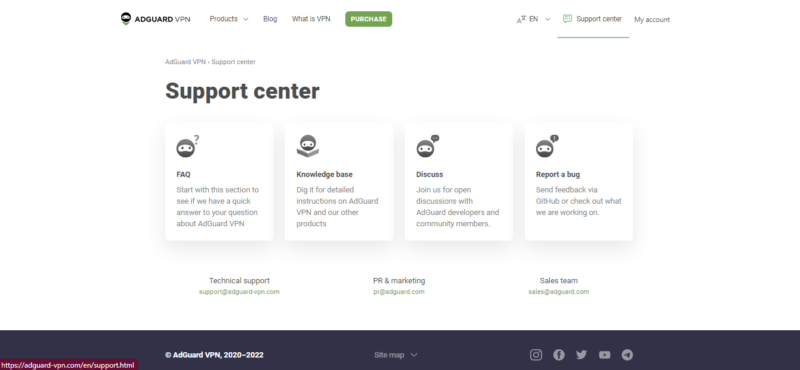 adguard vpn support center