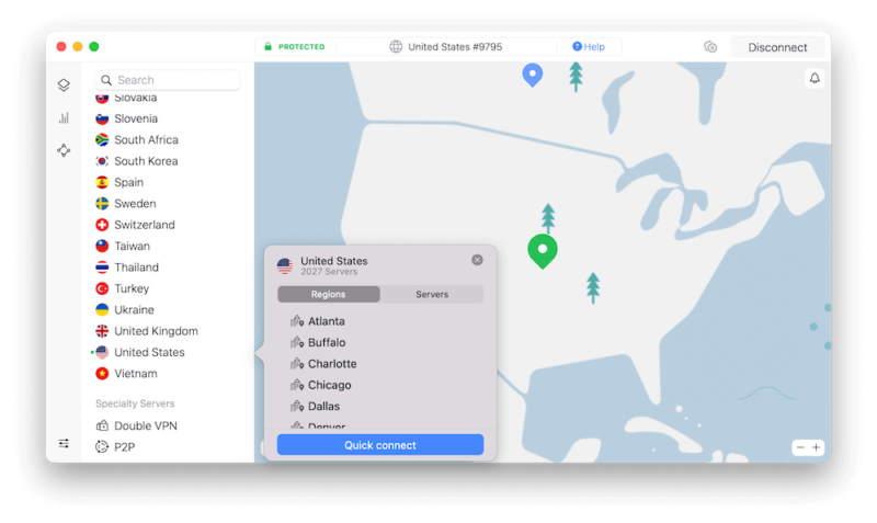 connect to us server nordvpn
