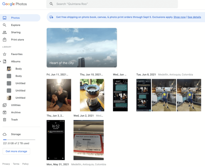 google photos interface