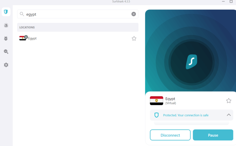 surfshark Egypt server