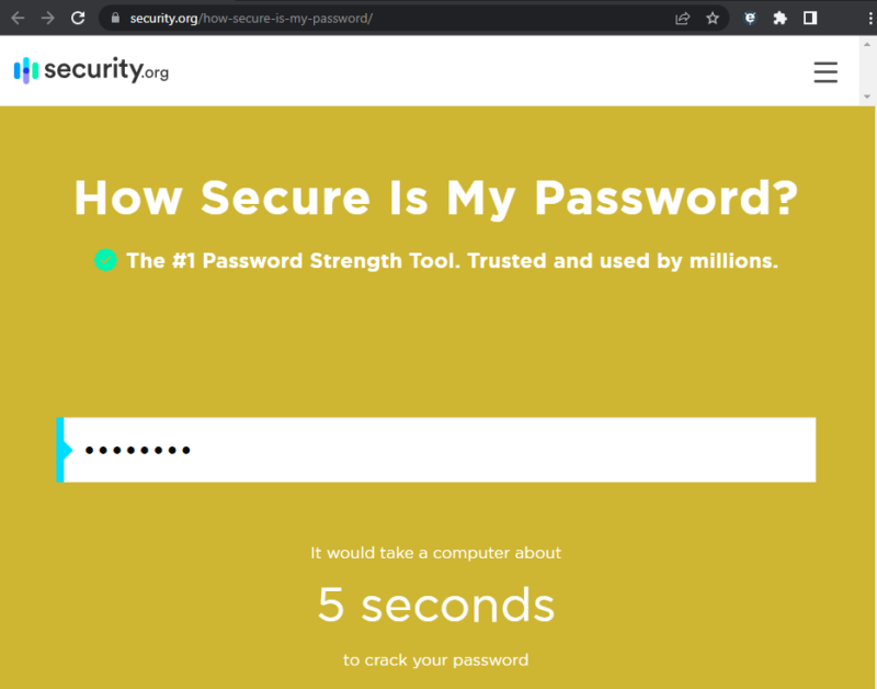 test your password strength
