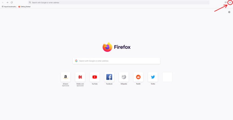 Firefox home page