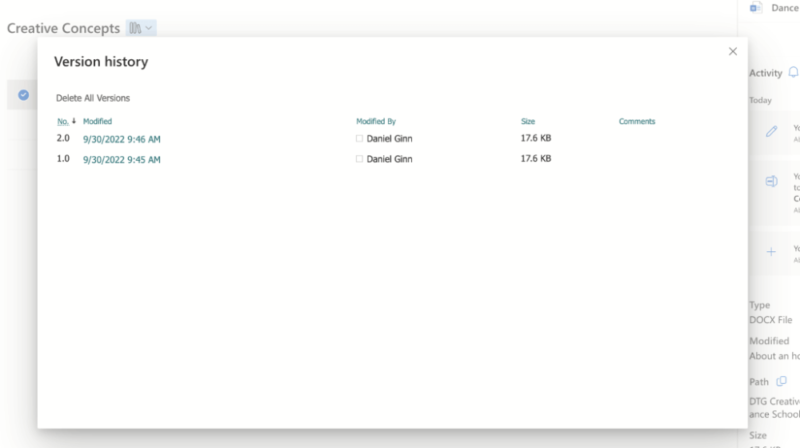 sharepoint versioning