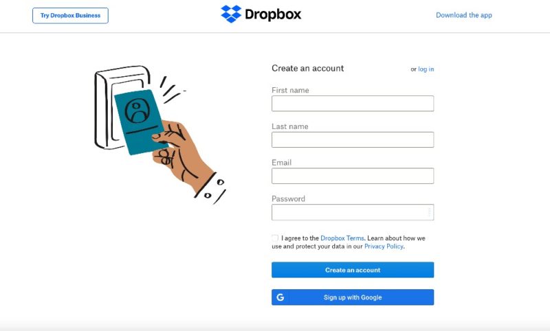 dropbox signup