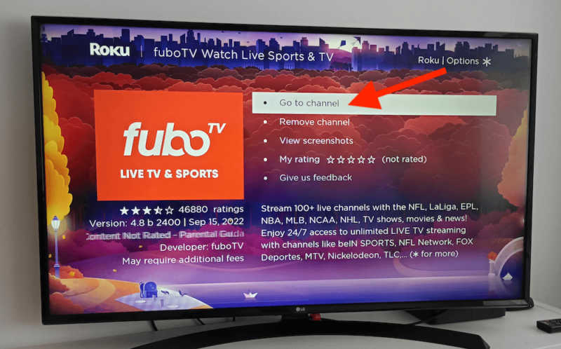 go to fubotv channel