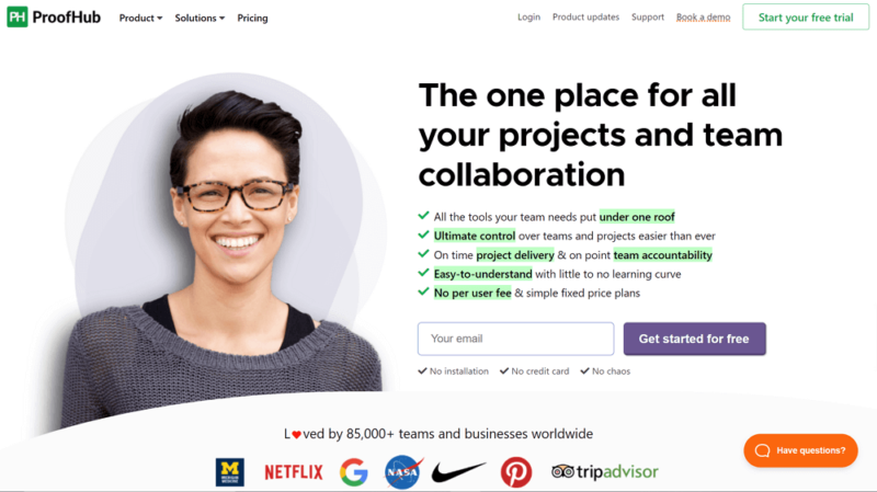 proofhub-homepage proofhub homepage
