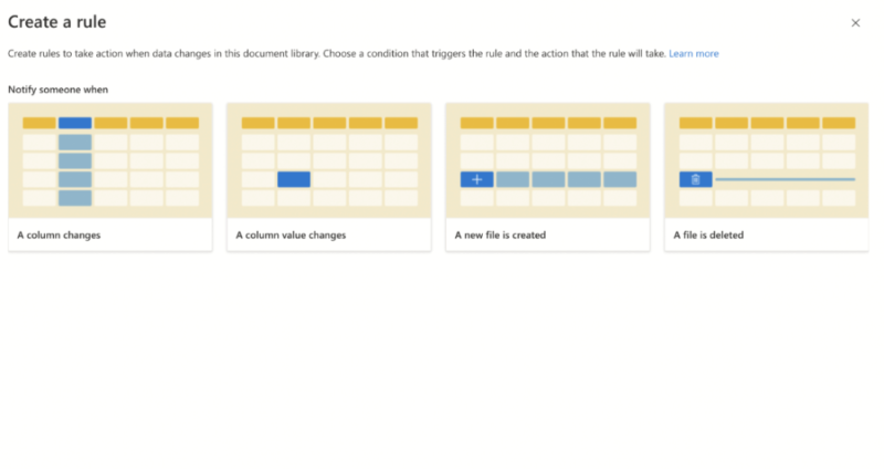 sharepoint create rules