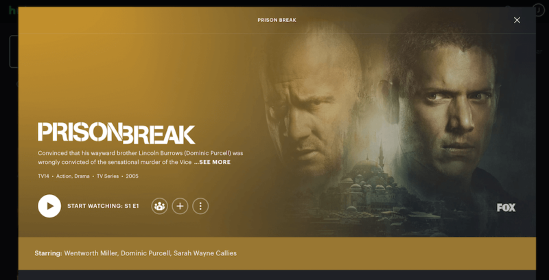 stream prison break on hulu