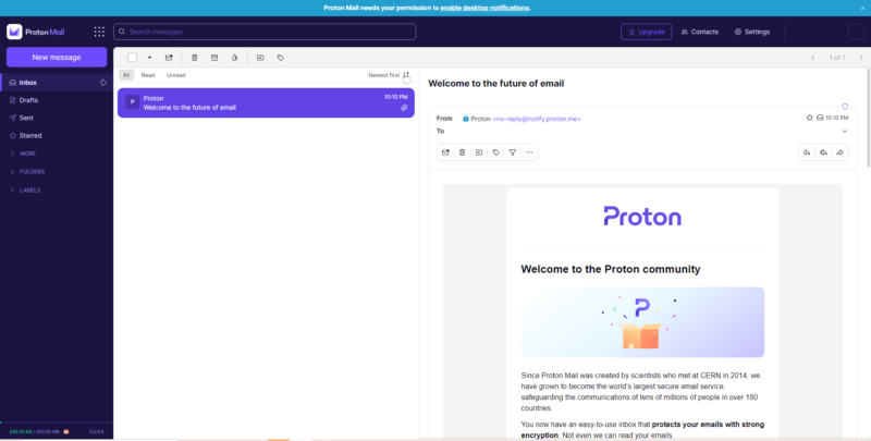 Protonmail inbox