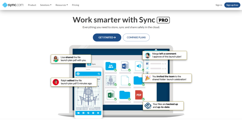 Sync.com product page