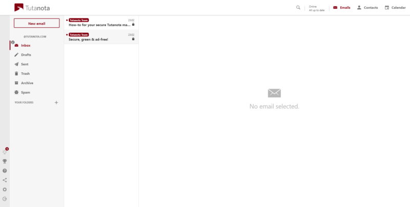 Tutanota inbox