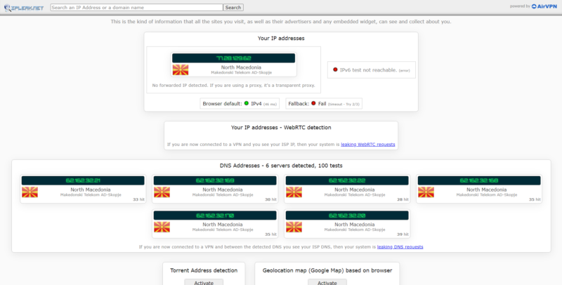 dns leak test step1