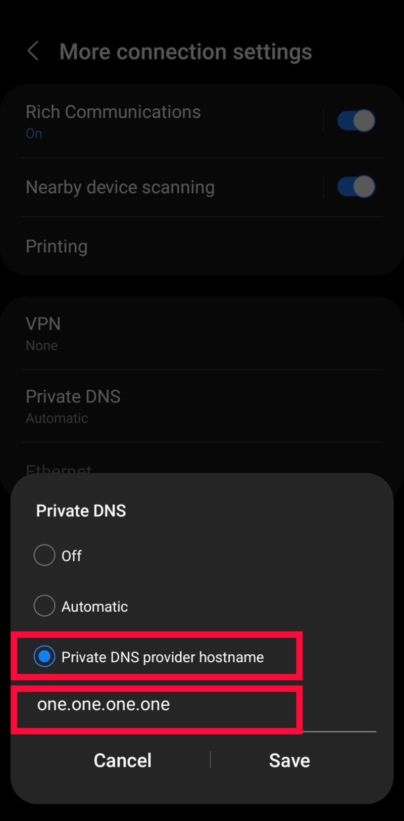 how to change dns android step 4