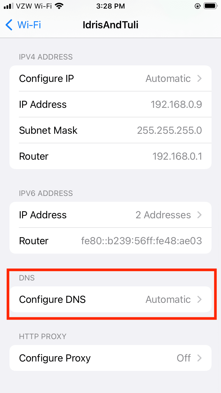how to change dns ios step 3