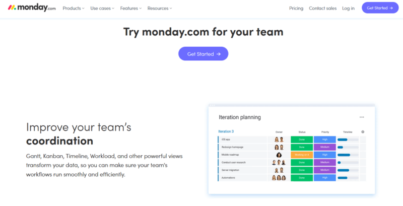 monday.com portfolio