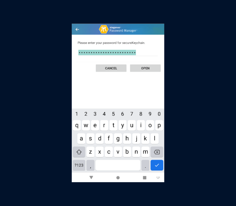 steganos android app keychain login