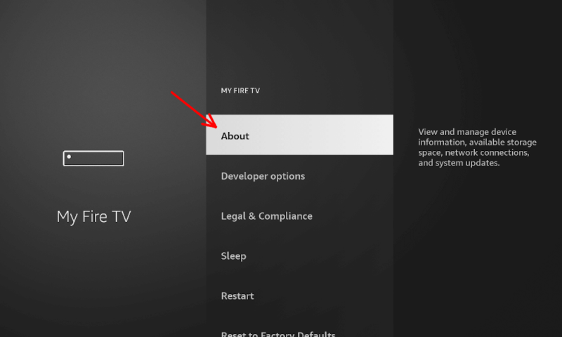 fix firestick boot loop about page