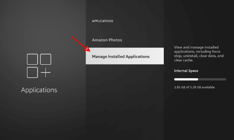 fix firestick boot loop manage applications