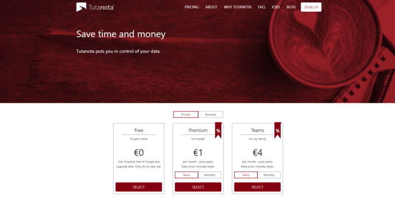 Tutanota-private-plans-pricing Tutanota private plans pricing