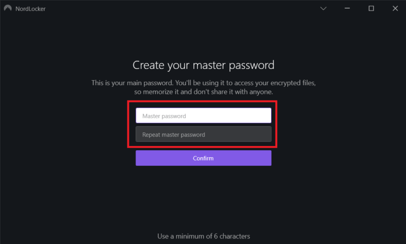 create master password