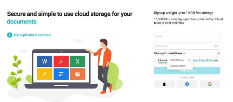 pcloud data center choice