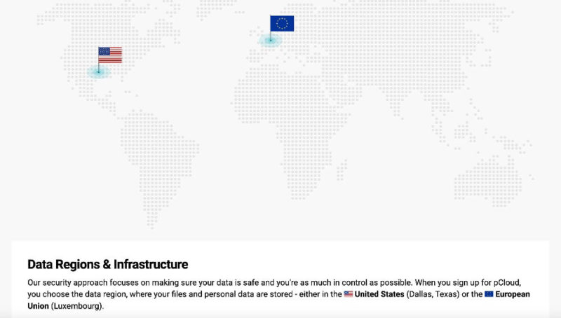 pcloud data center locations