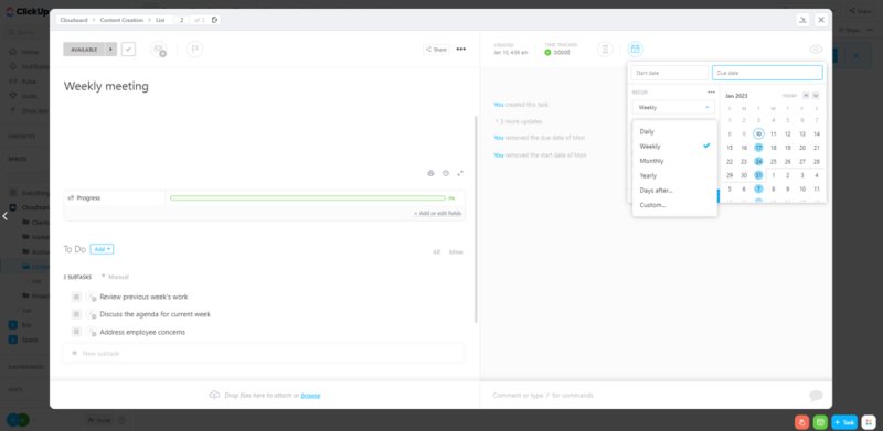 scheduling options