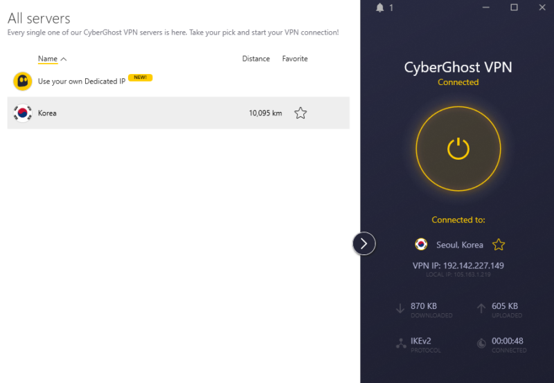 CyberGhost app korea