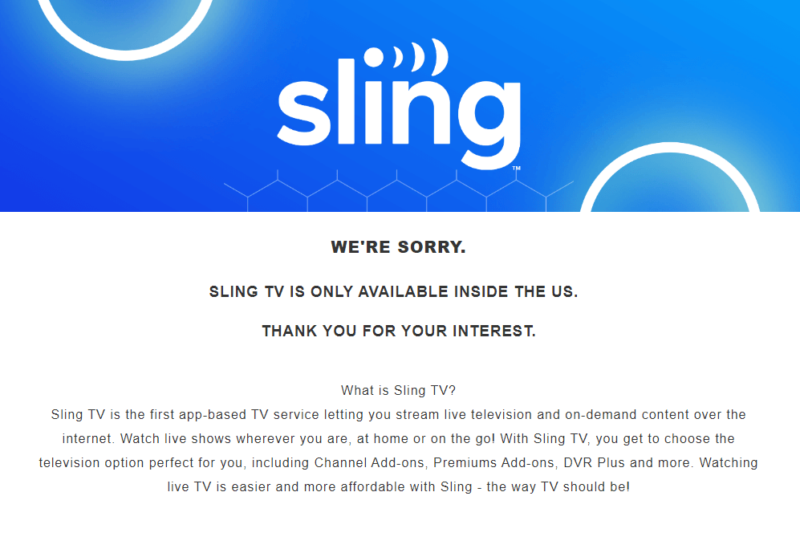 Sling TV error