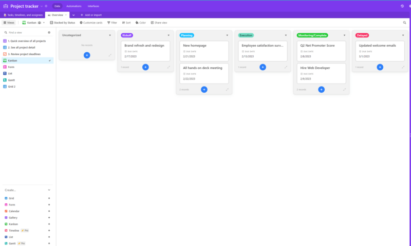 airtable kanban full view