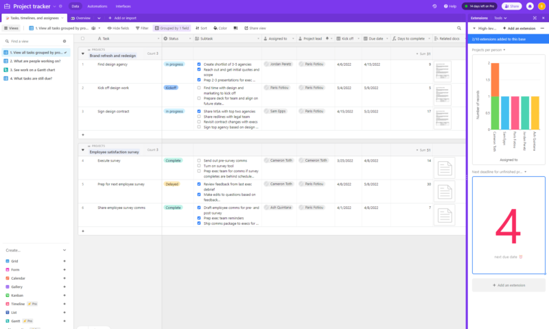 airtable tasks