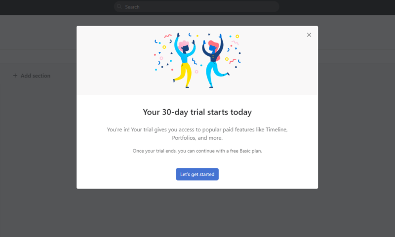 asana trial