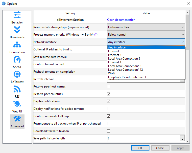bind-to-network-interface-qbittorrent bind to network interface qbittorrent