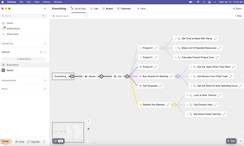 click up mind map desktop