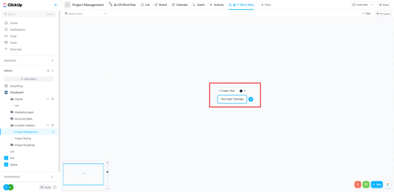 creating a mind map from scratch