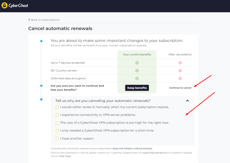 cyberghost cancel 5