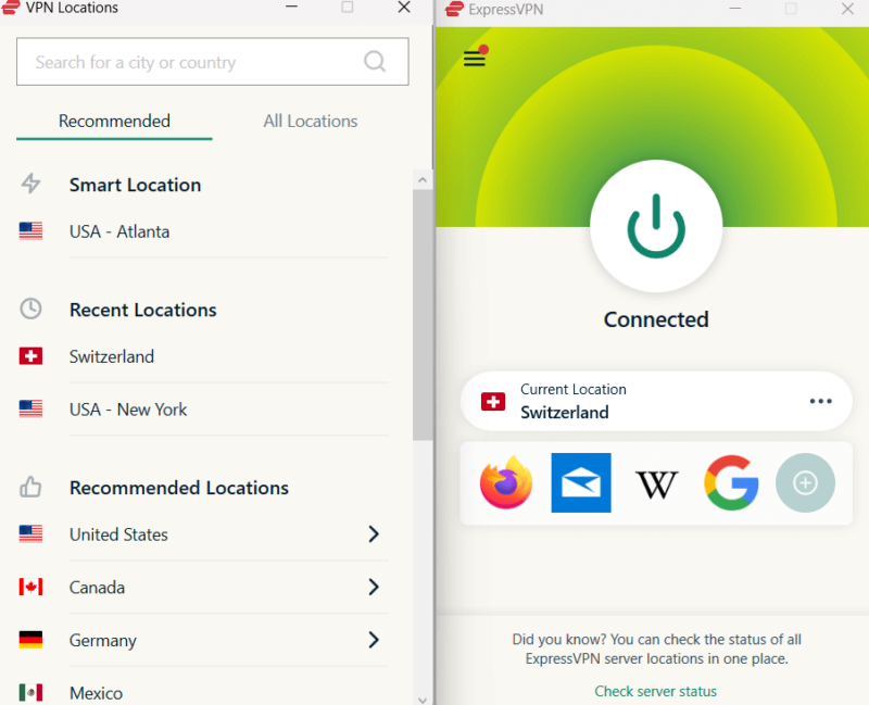 expressvpn open switzerland