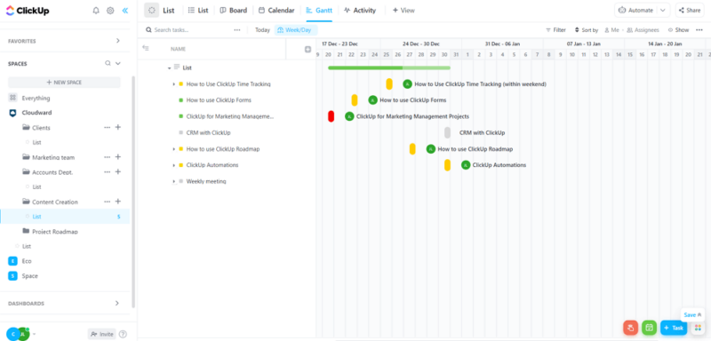 How To Use The ClickUp Gantt Chart Feature In 2025