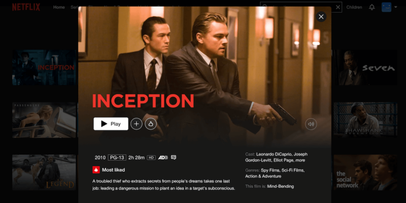 inception netflix