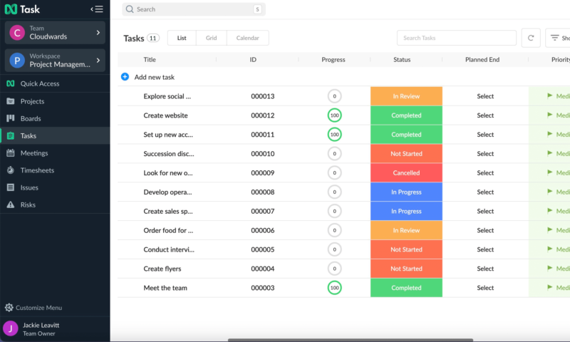 ntask browser list