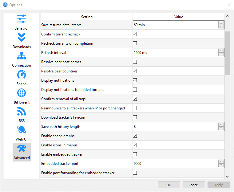 qbittorrent-advanced-settings qbittorrent advanced settings
