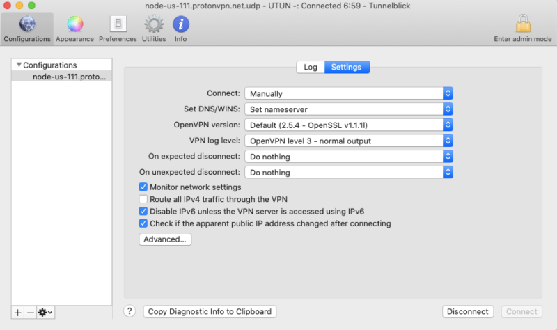 tunnelblick vpn settings