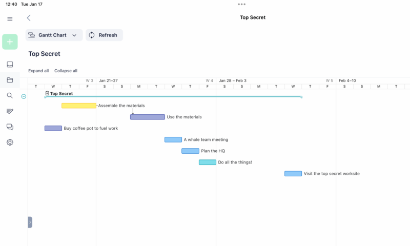 wrike gantt chart ios