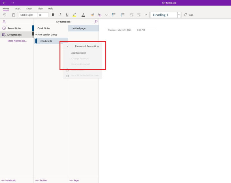 onenote security