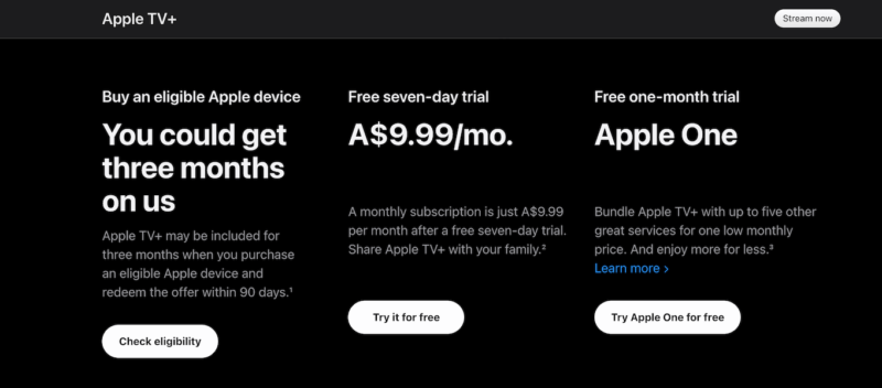 apple tv plus free trial